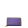 Lotus Leather Wallet-Plum/Canary Yellow